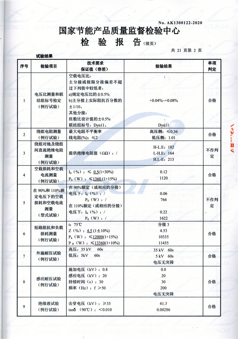 高低压试验报告-S11-1250康定康定康定油浸式变压器-2.jpg